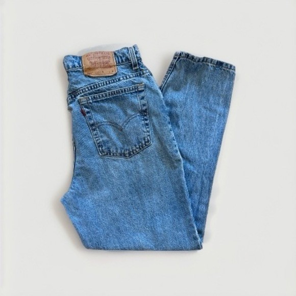 Vintage‎ Levis Mom Jeans 521 Womens 14 Petite Tapered Light Wash 32 x 28 - Picture 1 of 11